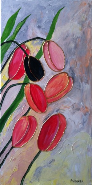 Painting titled "la-tulipe-noire.jpg" by Patty Wagner, Original Artwork, Acrylic