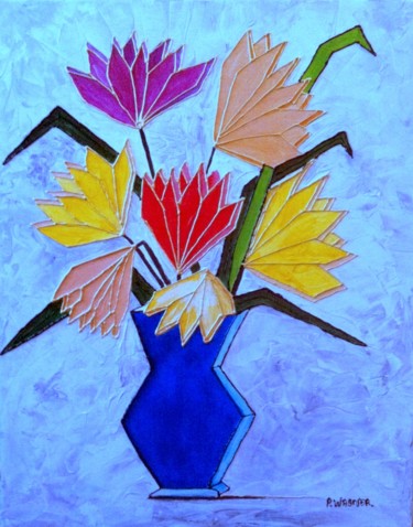 Malerei mit dem Titel "le-vase-bleu.jpg" von Patty Wagner, Original-Kunstwerk, Acryl