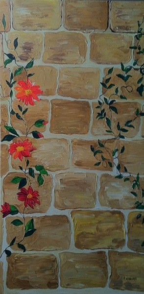 Peinture intitulée "le-vieux-mur-de-pie…" par Patty Wagner, Œuvre d'art originale, Acrylique