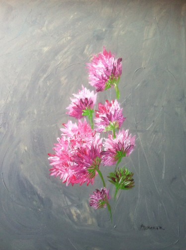 Painting titled "en-rose-et-gris.jpg" by Patty Wagner, Original Artwork, Acrylic