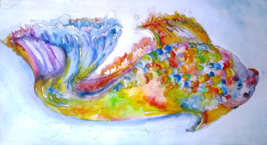 Painting titled "Pesciolino mio dile…" by Patrizia Gargiulo (PattyGi), Original Artwork, Watercolor