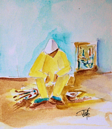 Painting titled "In cerca di fama" by Patrizia Gargiulo (PattyGi), Original Artwork, Watercolor