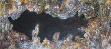 Painting titled "Black Hole" by Patylene, Original Artwork, Acrylic Mounted on Wood Stretcher frame
