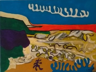 Pintura intitulada "The beach" por Paul Antwis, Obras de arte originais, Acrílico