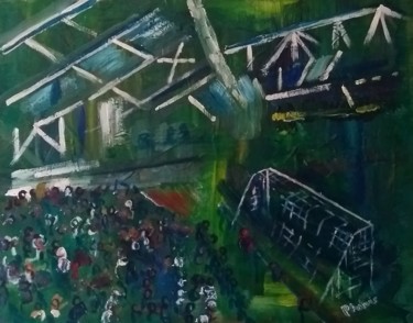 Painting titled "Football crowd" by Paul Antwis, Original Artwork, Acrylic