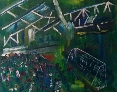 Schilderij getiteld "Football crowd" door Paul Antwis, Origineel Kunstwerk, Acryl