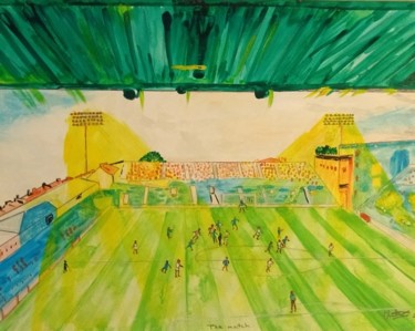 Painting titled "Fantasy football" by Paul Antwis, Original Artwork, Watercolor