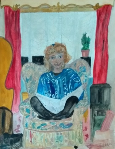 Painting titled "Sandra" by Paul Antwis, Original Artwork, Watercolor