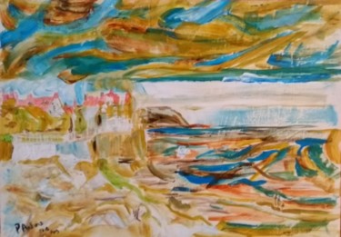 Painting titled "Beach" by Paul Antwis, Original Artwork, Acrylic