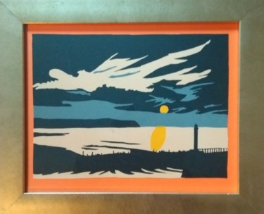 Estampas & grabados titulada "Whitby harbour" por Paul Antwis, Obra de arte original, Serigrafía