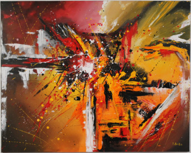 Painting titled "orange#1" by Paul Brito, Original Artwork, Acrylic