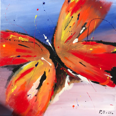 Schilderij getiteld "papillon.jpg" door Paul Brito, Origineel Kunstwerk, Acryl