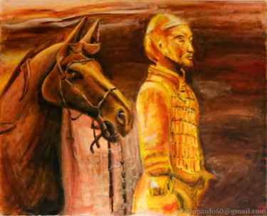 Peinture intitulée "Le Soldat de terre…" par Paul Benichou, Œuvre d'art originale, Huile