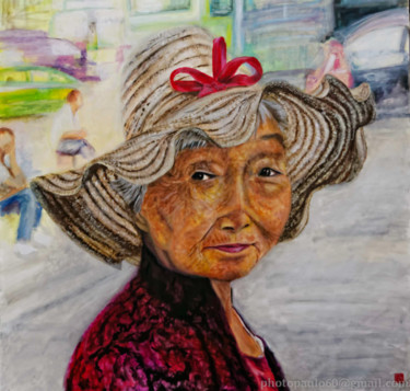 Peinture intitulée "Mamy Chinoise" par Paul Benichou, Œuvre d'art originale, Huile