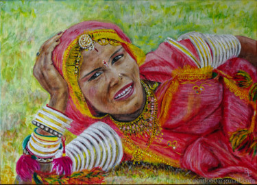 Painting titled "Sourire et tradition" by Paul Benichou, Original Artwork, Oil