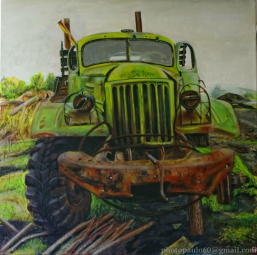 Painting titled "Fin de course" by Paul Benichou, Original Artwork, Acrylic Mounted on Wood Stretcher frame