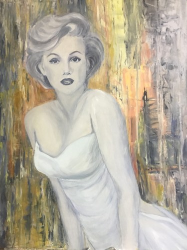 Marilyne Peinture intitulée "Marilyne" par Electre, Œuvre d'art originale, Huile Monté sur Panneau de bois