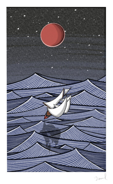 Over the sea Arts numériques intitulée "Over the sea" par Paul Boniol, Œuvre d'art originale, Peinture numérique