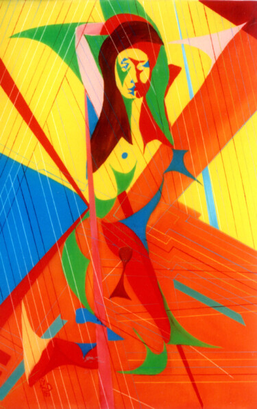 Schilderij getiteld "Nudo femminile in g…" door Paul Bonnie Kent, Origineel Kunstwerk, Olie