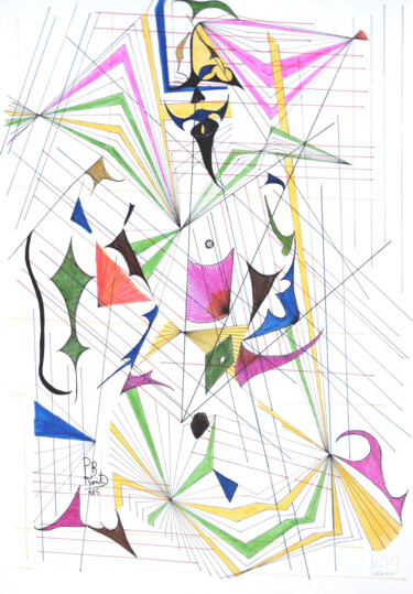 Disegno intitolato "Nudo femminile in g…" da Paul Bonnie Kent, Opera d'arte originale, Inchiostro