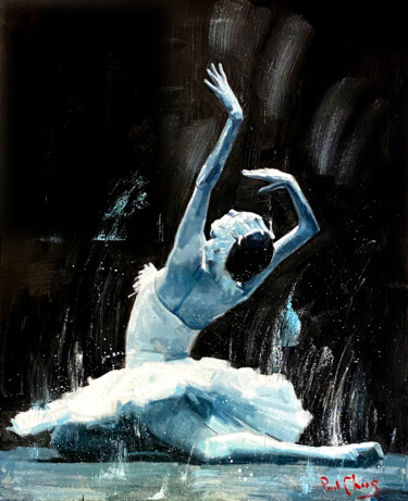 Картина под названием "Swan Lake Ballet Da…" - Paul Cheng, Подлинное произведение искусства, Масло Установлен на Деревянная…