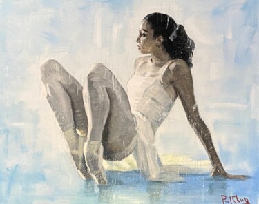 Painting titled "Young Dancer In the…" by Paul Cheng, Original Artwork, Oil Mounted on Wood Stretcher frame