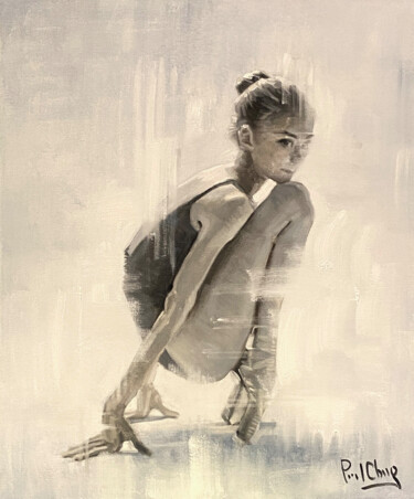 Картина под названием "Dancer In Morning" - Paul Cheng, Подлинное произведение искусства, Масло Установлен на Деревянная рам…