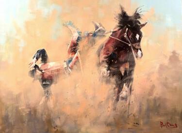 Painting titled "The Brave Winner" by Paul Cheng, Original Artwork, Oil Mounted on Wood Stretcher frame