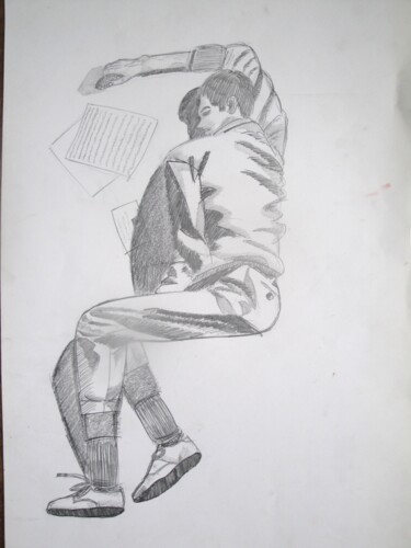 Drawing titled "Anthony Perkins" by Paul-Éric Langevin, Original Artwork, Conté