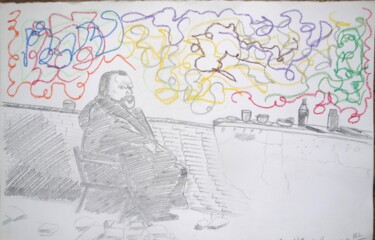"Orson Welles" başlıklı Resim Paul-Éric Langevin tarafından, Orijinal sanat, Mum boya