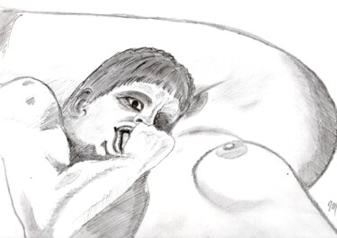 Drawing titled "Klaus Kinski" by Paul-Éric Langevin, Original Artwork, Conté