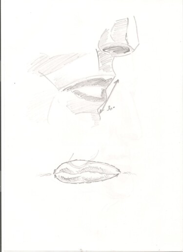 Drawing titled "Anatomie 4" by Paul-Éric Langevin, Original Artwork, Pencil
