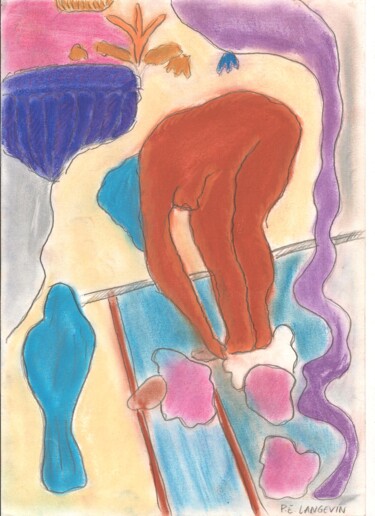 Drawing titled "Dessin 2" by Paul-Éric Langevin, Original Artwork, Pastel