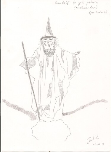 Drawing titled "Tolkien 2" by Paul-Éric Langevin, Original Artwork, Pencil