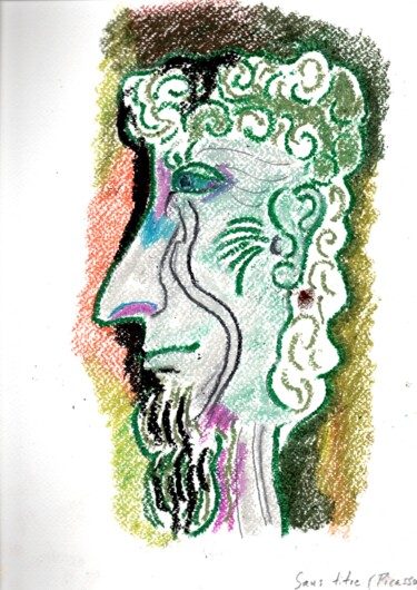 Dibujo titulada "Picasso 5" por Paul-Éric Langevin, Obra de arte original, Pastel
