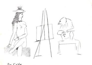 Dessin intitulée "Picasso 6" par Paul-Éric Langevin, Œuvre d'art originale, Crayon