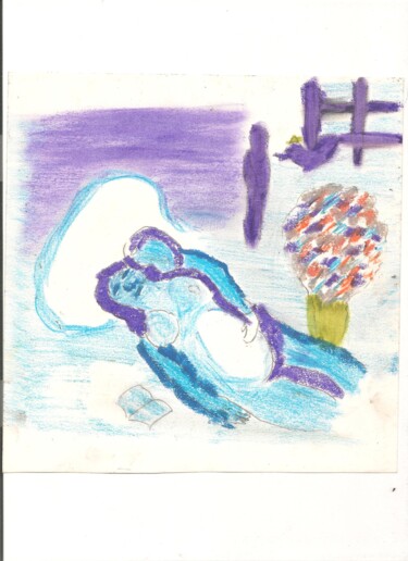 Tekening getiteld "Chagall 5" door Paul-Éric Langevin, Origineel Kunstwerk, Pastel