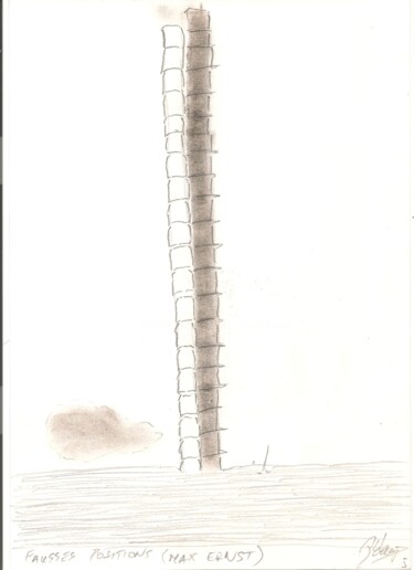Drawing titled "Max Ernst 5" by Paul-Éric Langevin, Original Artwork, Pencil