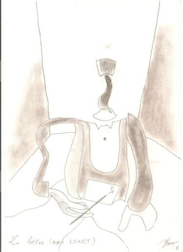 Drawing titled "Max Ernst 6" by Paul-Éric Langevin, Original Artwork, Pencil