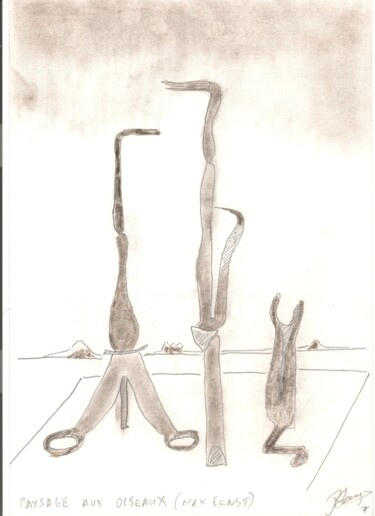 Drawing titled "Max Ernst 7" by Paul-Éric Langevin, Original Artwork, Pencil