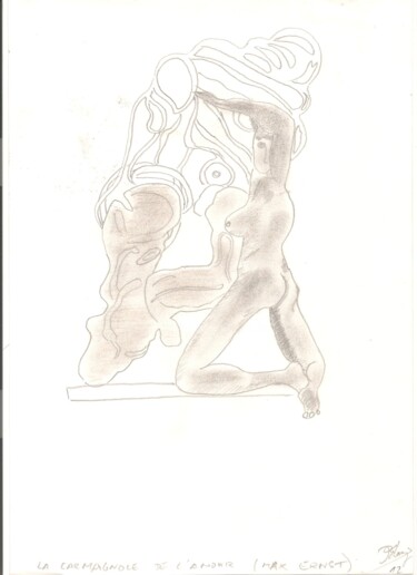 Drawing titled "Max Ernst 12" by Paul-Éric Langevin, Original Artwork, Pencil