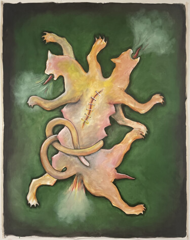 Pintura titulada "Siamois à la cicatr…" por Paul Grégoire, Obra de arte original, Oleo