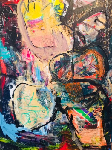 Картина под названием "Grande Donna Grasse" - Paul Hartel, Подлинное произведение искусства, Акрил Установлен на Деревянная…