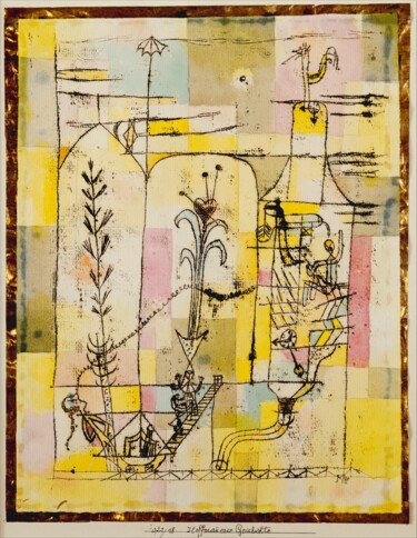 Pittura intitolato "Conte à la Hoffmann" da Paul Klee, Opera d'arte originale, Acquarello