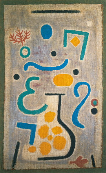 Painting titled "The Vase" by Paul Klee, Original Artwork, Oil