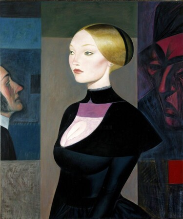 Malerei mit dem Titel "L’ombre de Jekyll" von Paul Laurenzi, Original-Kunstwerk, Öl