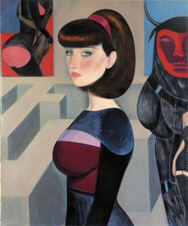 Malerei mit dem Titel "Fantasminos" von Paul Laurenzi, Original-Kunstwerk, Öl
