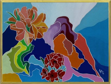 Painting titled "Jardin 2" by Pauleone, Original Artwork, Acrylic