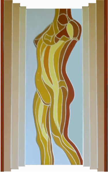 Collages titled "Venus d'or" by Pauleone, Original Artwork, Collages