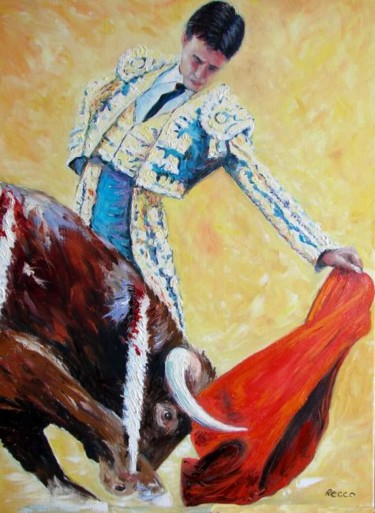Peinture intitulée "Corrida, Enrique Po…" par Paul-Louis Recco, Œuvre d'art originale, Huile